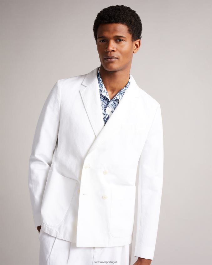 roupas Ted Baker ithon blazer otomano trespassado branco homens 8X6HDF1398