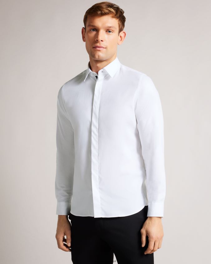 roupas Ted Baker camisa manga longa witone branco homens 8X6HDF1237