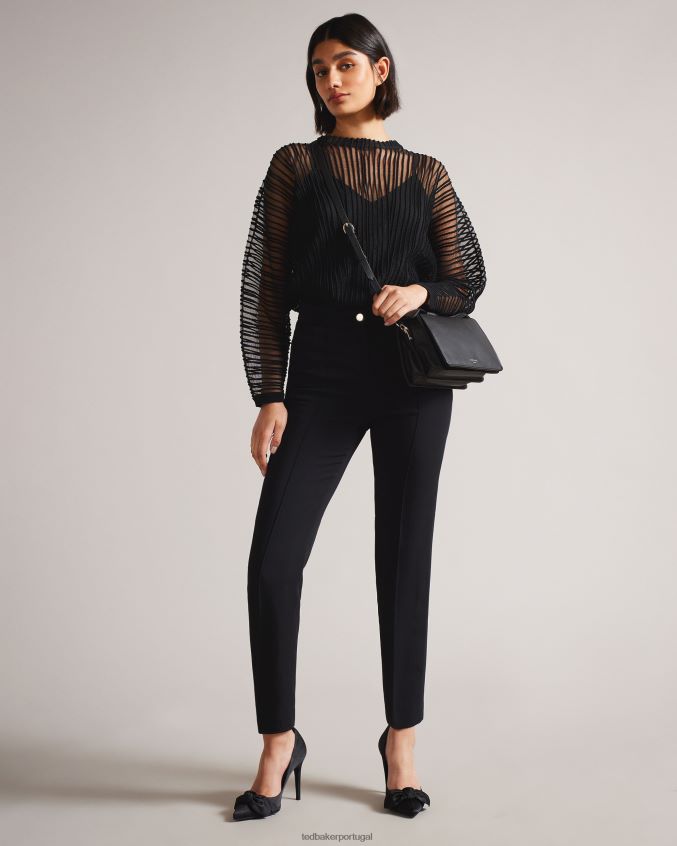 roupas Ted Baker calça reta raeet preto mulheres 8X6HDF434