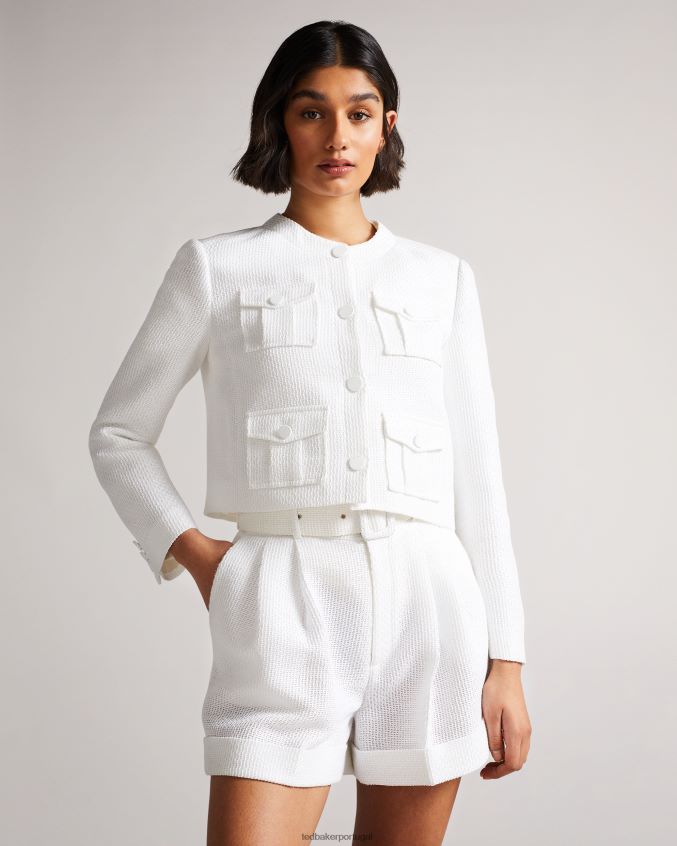 roupas Ted Baker jaqueta cargo cropped alera branco mulheres 8X6HDF225