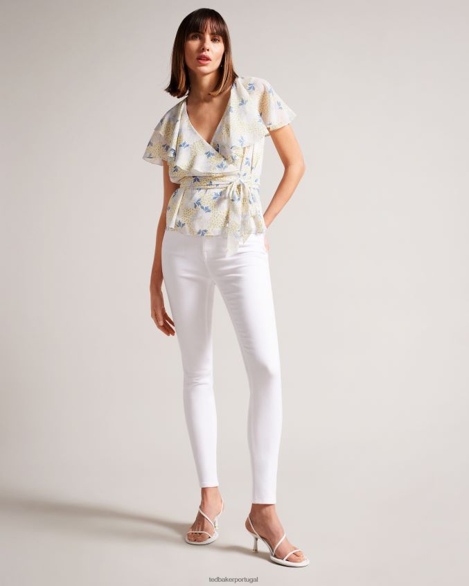 roupas Ted Baker calça jeans ziarah branco mulheres 8X6HDF298